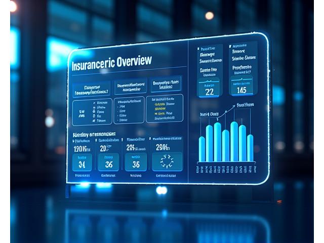 A sleek digital interface displaying insurance policy details, risk assessment graphs, and premium savings, indicating financial control.