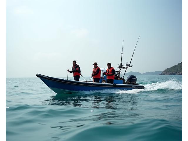 Small training vessel at sea