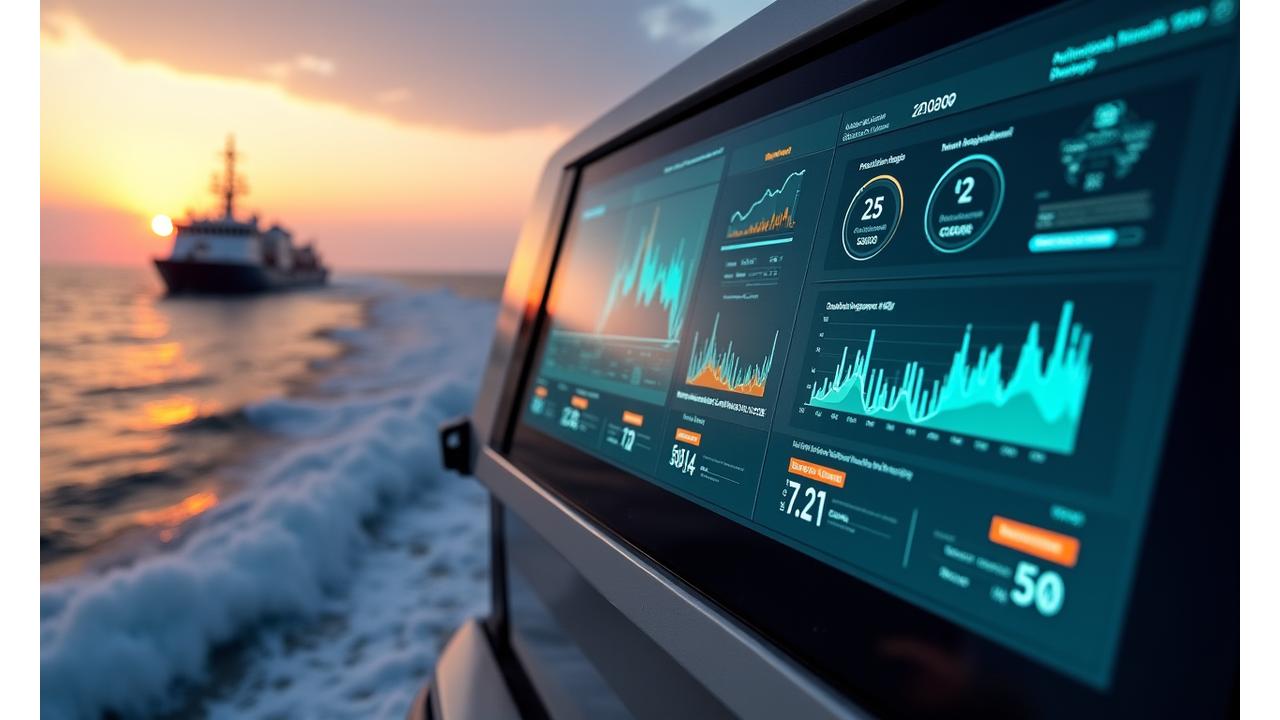 Aqua Haul's marine IoT monitoring dashboard displaying real-time vessel data and predictive alerts